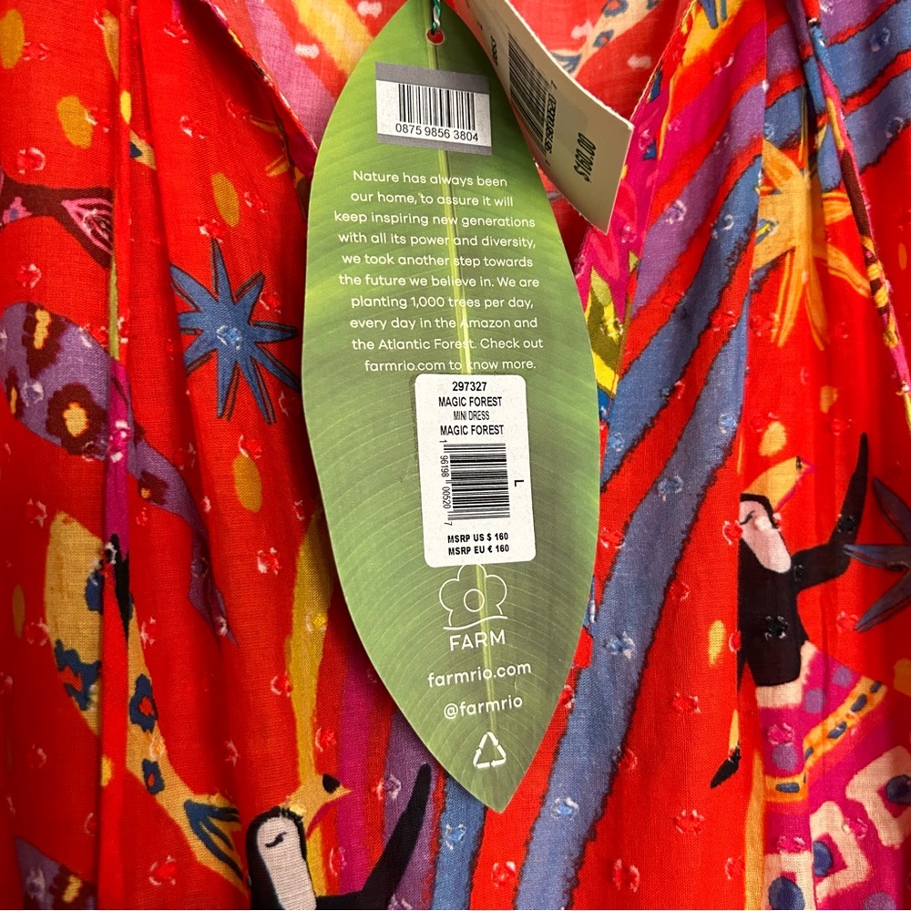 Farm Rio Magic Forest Mini Dress, L - Picture 10 of 10